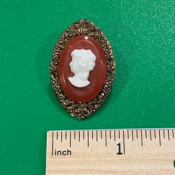 Vintage Signed West Germany Cameo Brooch/Pin - Picture 2 of 5